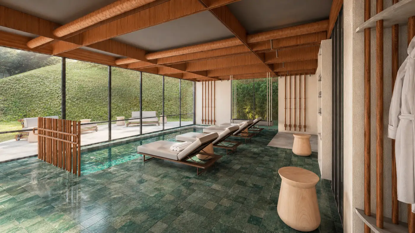 Spa com piscina coberta